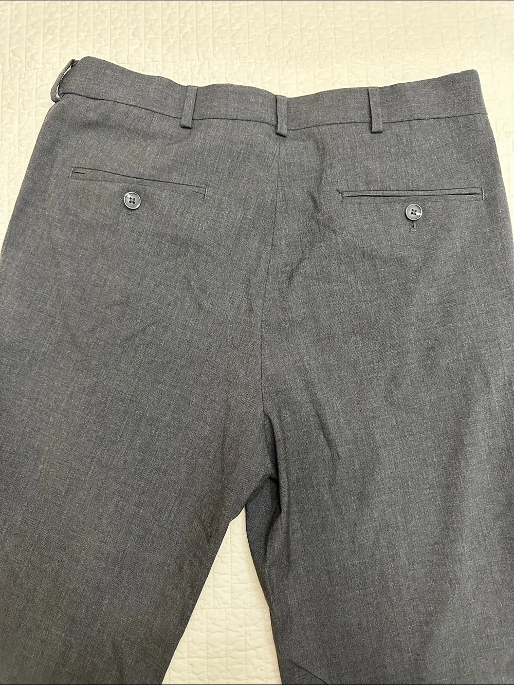 Saddlebred Dress Pants 32x32 Classic Straight-Leg Dress Pants in Charcoal Gray